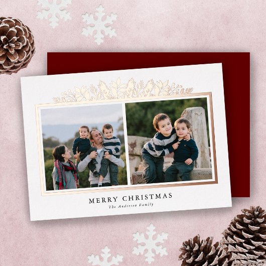 Vacances Rose Gold Foil 2 Photo Noël