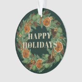 Vacances Rustique séché Orange Pine Wreath Photo (devant)