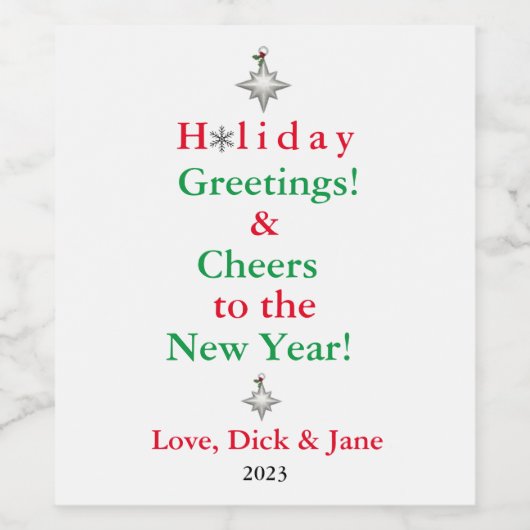 Vacances Salutations Vin bouteille Étiquette (Étiquettes simples)