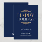 Vacances Shimmer Cartes de fin de année d'affaires (Devant / Derrière)