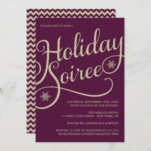 Vacances Soiree Sparkle Noël Fête Invitation (Devant / Derrière)