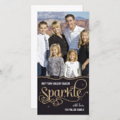 Vacances Sparkle Carte photo de vacances - Noir (Devant / Derrière)