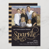 Vacances Sparkle Cartes photos de vacances - Noir (Devant / Derrière)
