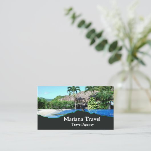 Vacances tropicales, Carte de visite agent de voya (Debout devant)