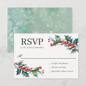 Vacances Verdure Aquarelle Mariage RSVP (Devant / Derrière)