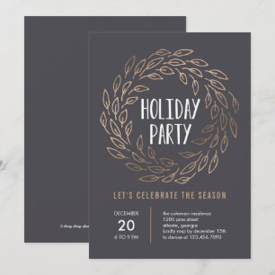 Vacances Wreath ÉDITABLE COULEUR Fête Invitation