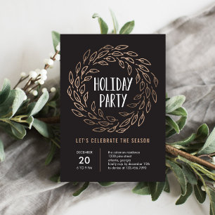 Vacances Wreath ÉDITABLE COULEUR Fête Invitation