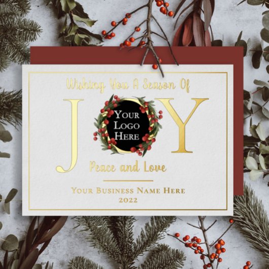 Vacances Wreath Joie Paix et Amour Business Logo