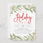 Vacances Wreath Noël Fête Invitation (Devant)