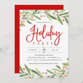 Vacances Wreath Noël Fête Invitation (Devant / Derrière)