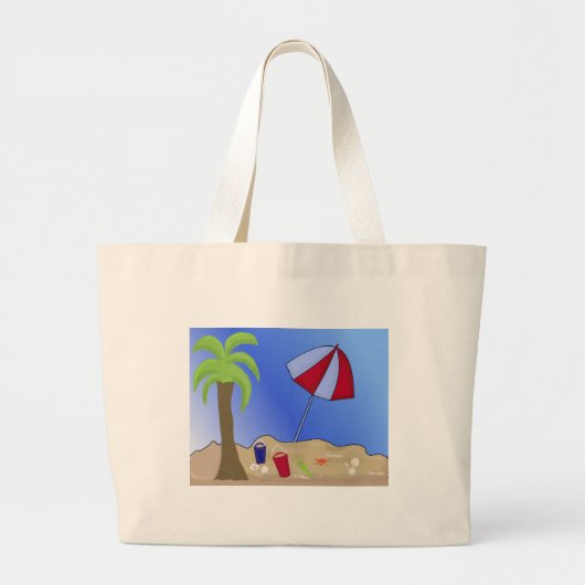 Vacatiebalkscène Grote Tote Bag (Voorkant)