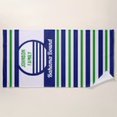 Vacatiebuikhanddoeken voor gezinnen - blauw, groen strandlaken (Voorkant)