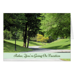 Vacatiekaart met een Afbeelding van heuvels en bom