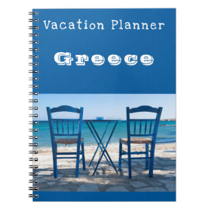 Vacatieplanner Griekenland blauw aanpasbaar Notitieboek