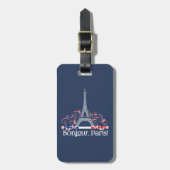 Vacation Eiffel Tower Bonjour Paris  Bagagelabel (Voorkant verticaal)