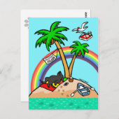 Vacation Island Black Labrador Briefkaart (Voorkant / Achterkant)