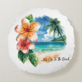 Vacation, Lets Go To The Beach Rond Kussen