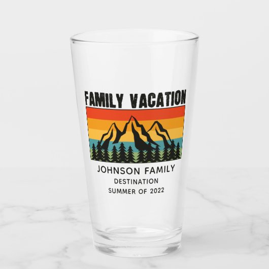 Vacation Mountains van de aangepaste familie die d Glas (Voorkant)