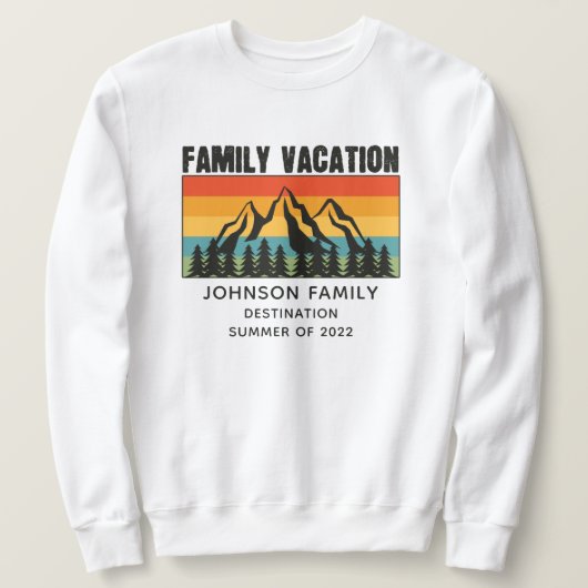Vacation Mountains van de aangepaste familie die d Trui (Design voorkant)