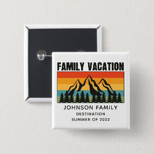 Vacation Mountains van de aangepaste familie die d Vierkante Button 5,1 Cm