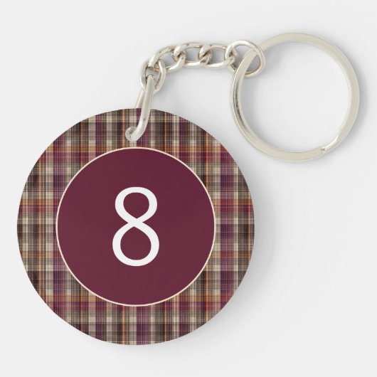 Vacation Rental custom Keychain Gingham Pattern (Achterkant)