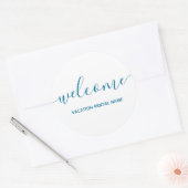 Vacation Rental Zee Blue Welcome Sticker (Envelop)