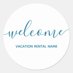 Vacation Rental Zee Blue Welcome Sticker