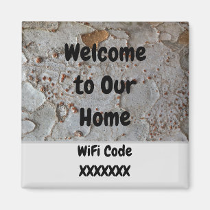 Vacation Rustic Tree Bark Foto Wifi Guest Magneet