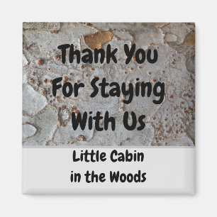 Vacation Rustic Tree Bark Photo Promotion Magneet