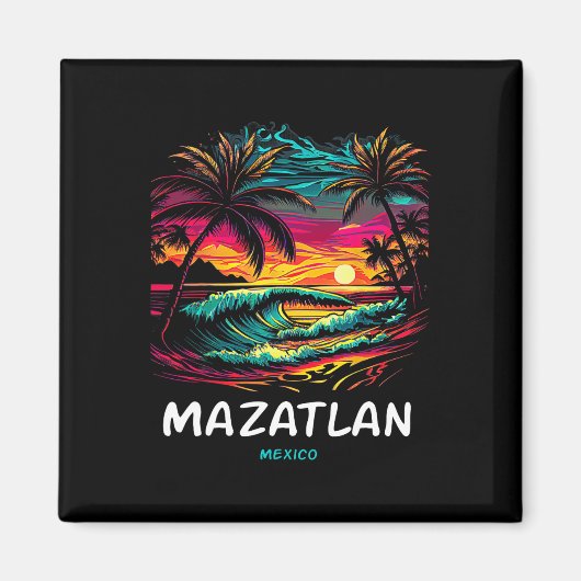 Vacation Souvenir Palm Tree Mazatlan  Magneet (Voorkant)