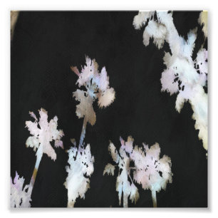 Vacation Tropical Palms Artistic Waterverf Silhou Foto Afdruk
