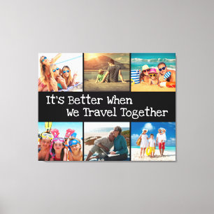 Vacature Photo Collage beter om samen te reizen Canvas Afdruk