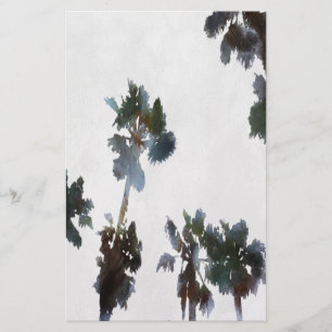 Vacature Tropical Palms Artistic Waterverf Briefpapier