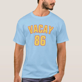 Vacay 86 Gele Zomer Vakantie Spel Grumps Meme T-shirt