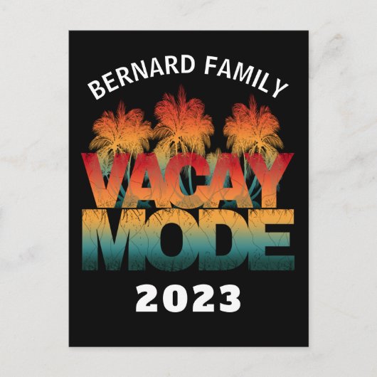 VACAY MODE FAMILIE VACATION BRIEFKAART (Voorkant)