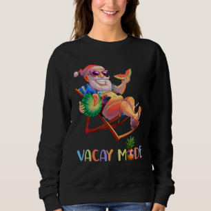 Vacay Mode Santa Claus Christmas In July Hawaiian Trui