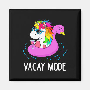 Vacay Mode Schattige Eenhoorn Grappig Familie Vaka Magneet