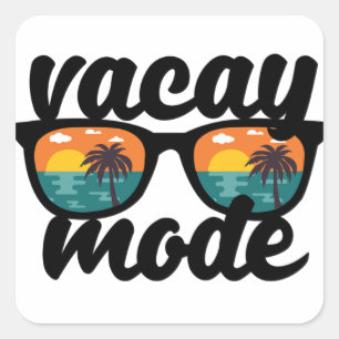 Vacay Mode Summer Design Vierkante Sticker