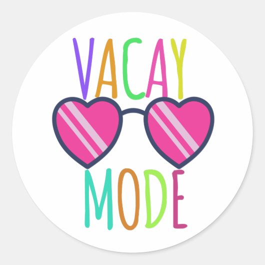 Vacay-modus Ronde Sticker (Voorkant)