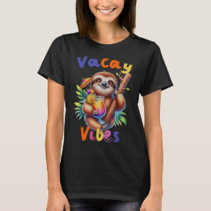 Vacay Vibes Grappige luiaard Zomer T-shirt