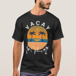 Vacay Vibes zonsondergang en palmbomen Mannen T-shirt