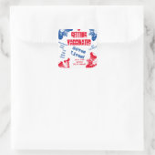 VACCINATED KRIJGEN VIERKANTE STICKER (Tas)