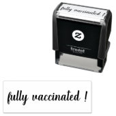 Vaccinated | Modern Script Covid-19 Awareness Zelfinktende Stempel (In situ)
