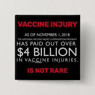 Vaccinatie komt niet zelden voor vierkante button 5,1 cm