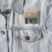 Vaccinatie op een avond vierkante button 5,1 cm (In situ)