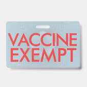 Vaccinatie-uitzonderingskaart ID-badge Badge (Achterkant)