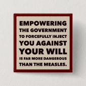 Vaccinatiedebat Vierkante Button 5,1 Cm (Voorkant)