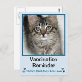 Vaccination vétérinaire Carte postale Kitten bleu (Devant / Derrière)