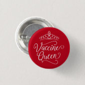 Vaccine Queen | BUTTON | Rood (Voorkant /achterkant)