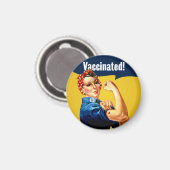 Vacciné Rosie le Riveter Magnet avec coeur (Recto/Verso)